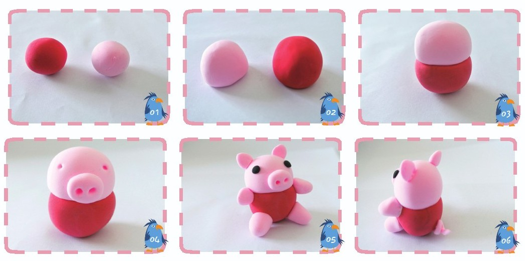 「彩泥制作教程」粉红小猪插图1 「彩泥制作教程」粉红小猪