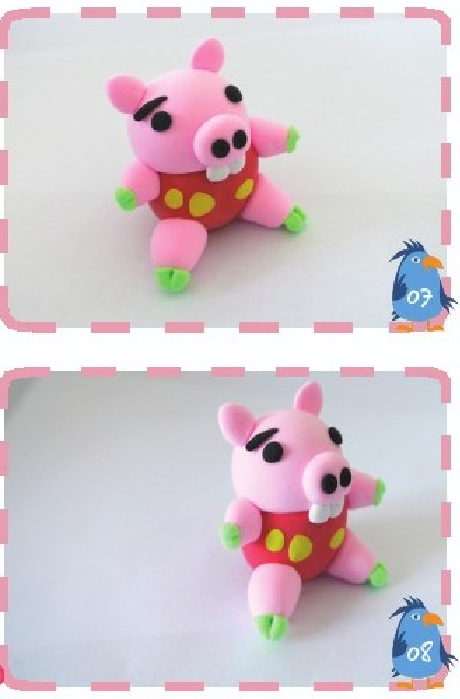 「彩泥制作教程」粉红小猪插图2 「彩泥制作教程」粉红小猪