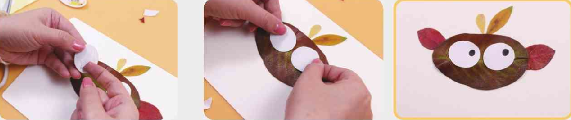 「树叶画手工贴画」大头鸟树叶画的简单做法插图8 「树叶画手工贴画」大头鸟树叶画的简单做法