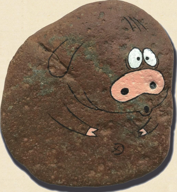 「石头画教程」小猪两篇