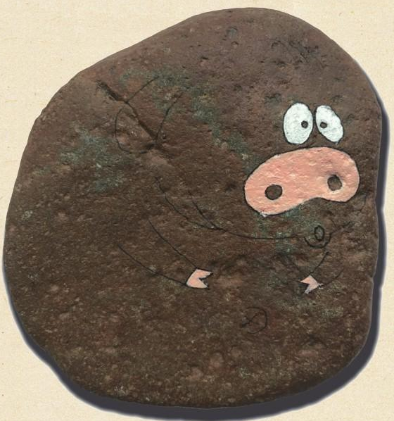 「石头画教程」小猪两篇