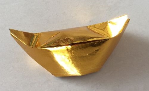 金元宝怎么折?金元宝的折法简单又漂亮(金元宝折纸附图解)