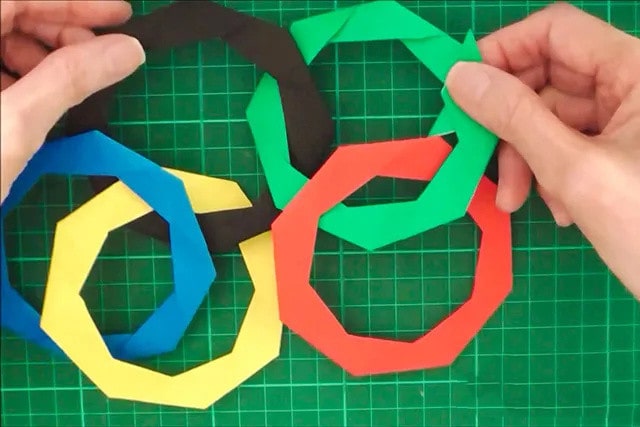 奥运五环折纸教程图片