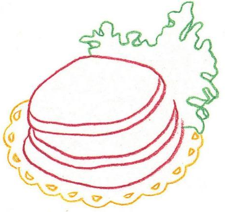 「美食简笔画:色铅笔画」粗粮煎饼怎么画(涂色)插图1 「美食简笔画:色铅笔画」粗粮煎饼怎么画(涂色)