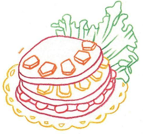 「美食简笔画:色铅笔画」粗粮煎饼怎么画(涂色)插图2 「美食简笔画:色铅笔画」粗粮煎饼怎么画(涂色)