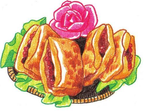 「美食简笔画:色铅笔画」肉夹馍怎么画(涂色)插图6 「美食简笔画:色铅笔画」肉夹馍怎么画(涂色)