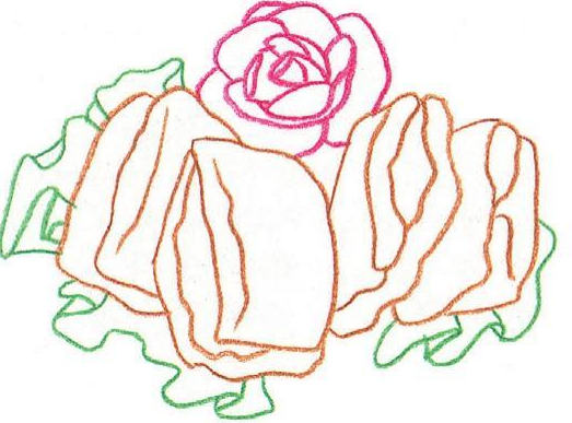 「美食简笔画:色铅笔画」肉夹馍怎么画(涂色)插图1 「美食简笔画:色铅笔画」肉夹馍怎么画(涂色)