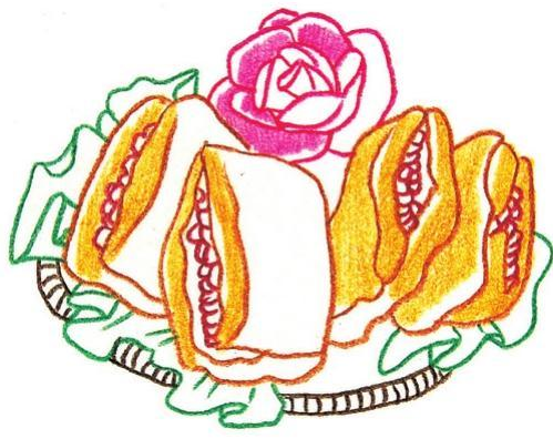 「美食简笔画:色铅笔画」肉夹馍怎么画(涂色)插图3 「美食简笔画:色铅笔画」肉夹馍怎么画(涂色)