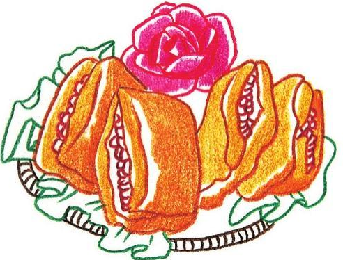 「美食简笔画:色铅笔画」肉夹馍怎么画(涂色)插图4 「美食简笔画:色铅笔画」肉夹馍怎么画(涂色)