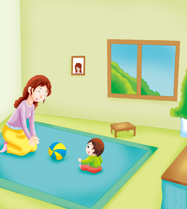 1-2岁亲子早教游戏（第13个月）：一起玩皮球