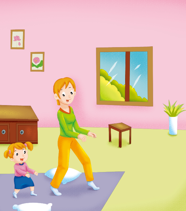 1-2岁亲子早教游戏(第13个月):童谣——学走路插图1 1-2岁亲子早教游戏(第13个月):童谣——学走路