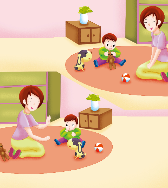 1-2岁亲子早教游戏（第14个月）：认知——小熊不见了