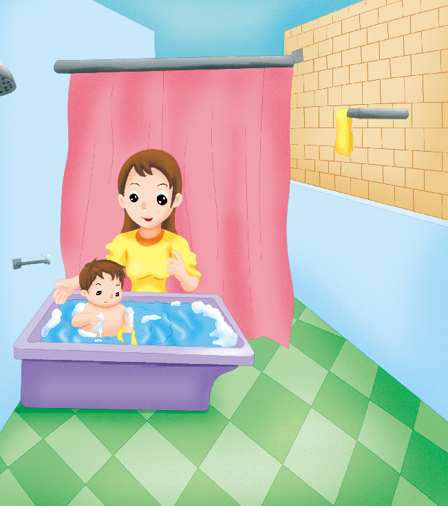 1-2岁亲子早教游戏（第18个月）：儿歌——爱洗澡的乖宝宝