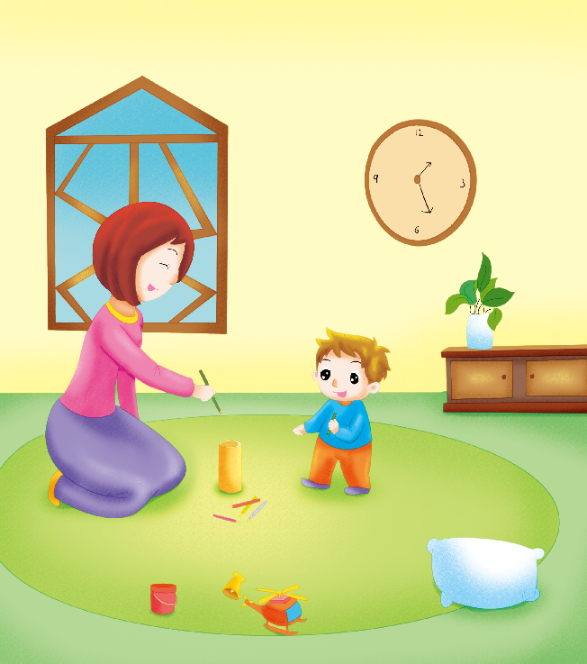 1-2岁亲子早教游戏（第19个月）：运动——插笔筒