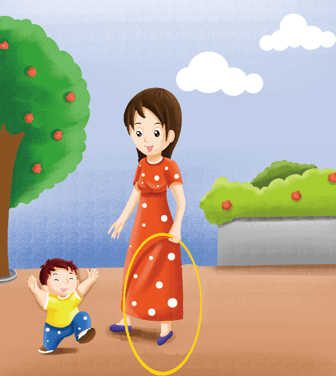 1-2岁亲子早教游戏（第22个月）：运动——跨呼啦圈