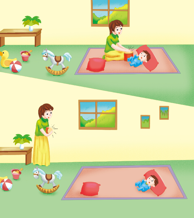 0-1岁亲子早教游戏（第5个月）：听觉——小鼓咚咚响