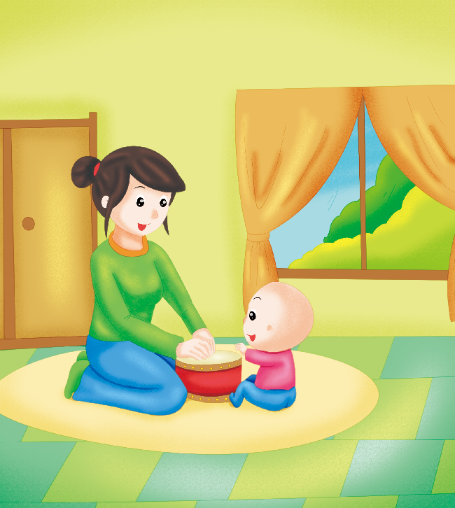 0-1岁亲子早教游戏（第11个月）：游戏——打花鼓