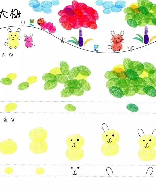 幼儿园创意手指印画制作及教案(小中大班)插图7 幼儿园创意手指印画制作及教案(小中大班)