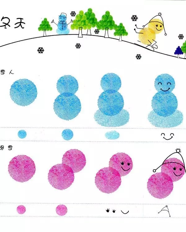 幼儿园创意手指印画制作及教案(小中大班)插图8 幼儿园创意手指印画制作及教案(小中大班)