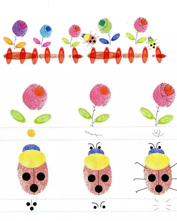 幼儿园创意手指印画制作及教案(小中大班)插图14 幼儿园创意手指印画制作及教案(小中大班)