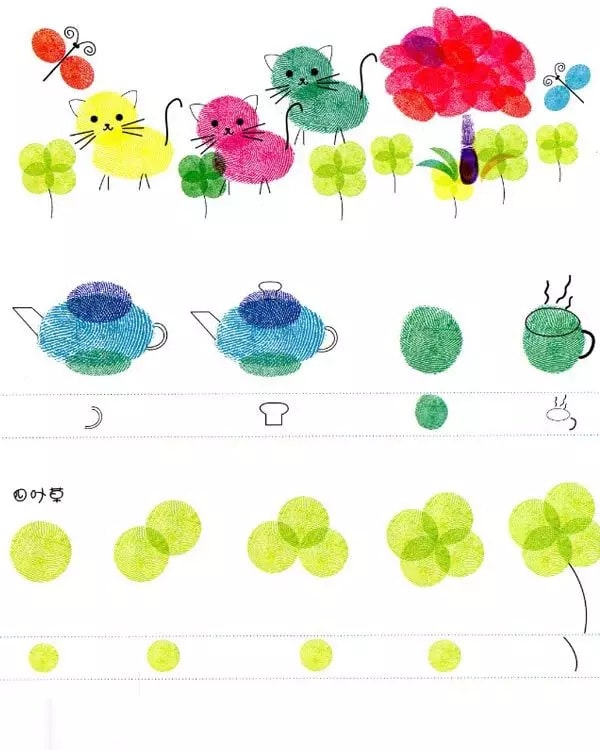 幼儿园创意手指印画制作及教案(小中大班)插图13 幼儿园创意手指印画制作及教案(小中大班)