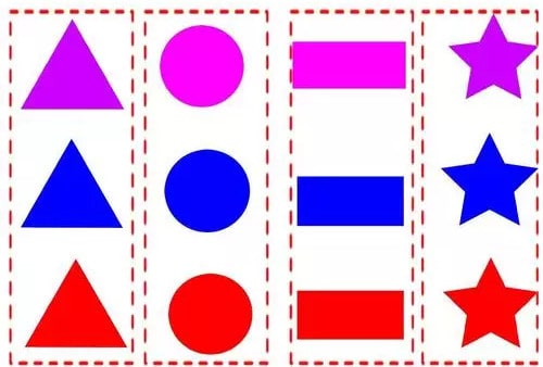 幼儿园中班数学教案《图形找家,二次分类》插图1 幼儿园中班数学教案《图形找家,二次分类》
