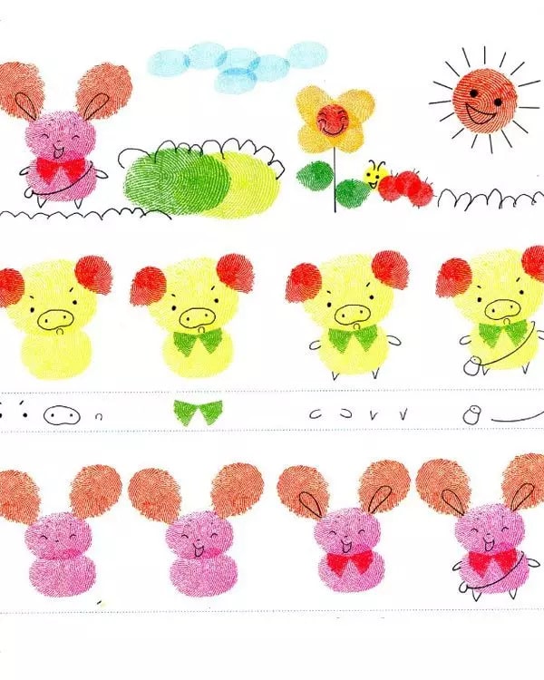 幼儿园创意手指印画制作及教案(小中大班)插图10 幼儿园创意手指印画制作及教案(小中大班)