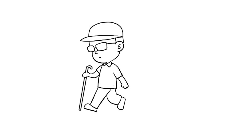 残疾人盲人简笔画画法