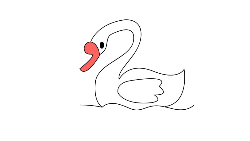 天鹅简笔画可爱小动物图片