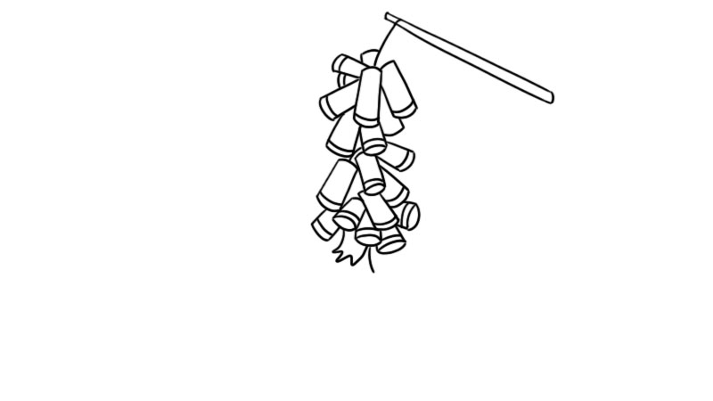 元旦鞭炮简笔画怎么画  元旦鞭炮简笔画画法简单又漂亮
