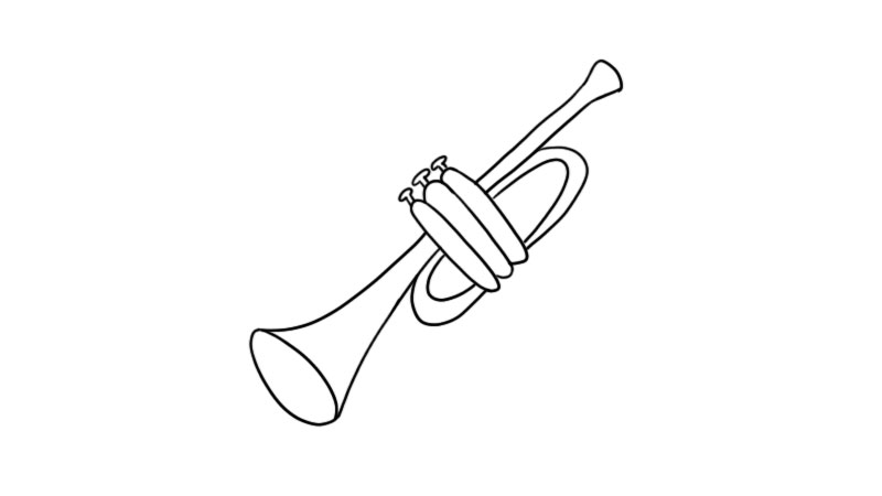 小号怎么画简笔画 乐器小号的画法简单又漂亮 - 童乐福儿童网