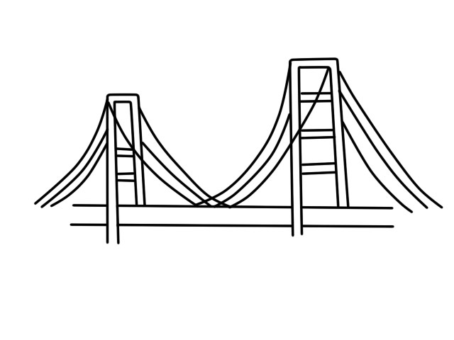 斜拉桥简笔画