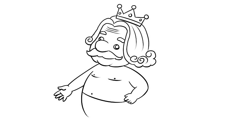 皇帝的新装简笔画怎么画