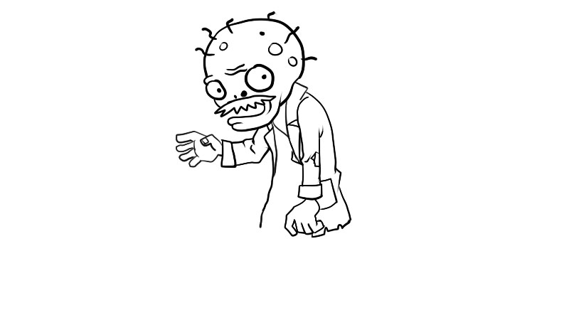 僵尸博士简笔画怎么画 僵尸博士简笔画画法简单又漂亮 - 童乐福儿童网