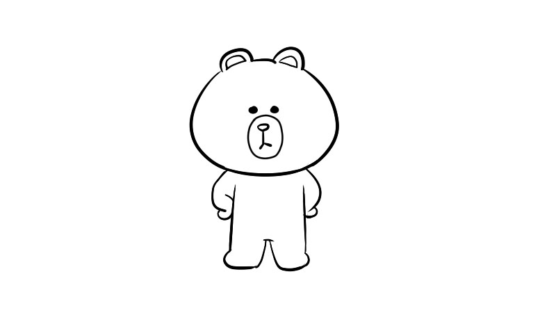 line熊简笔画图片