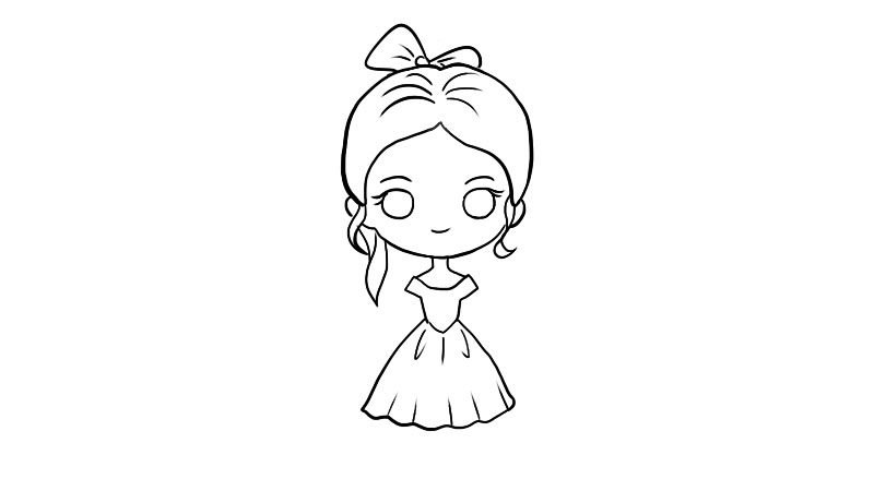 卡通人物简笔画美少女画法 卡通人物简笔画美少女