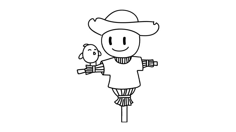 稻草人简笔画教程