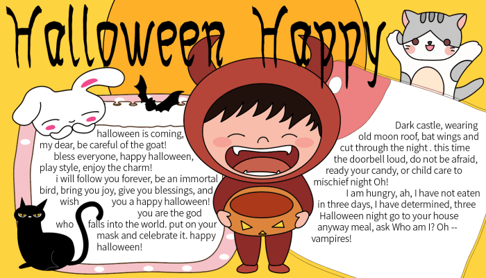 万圣节英文手抄报内容 万圣节英文手抄报内容的画法