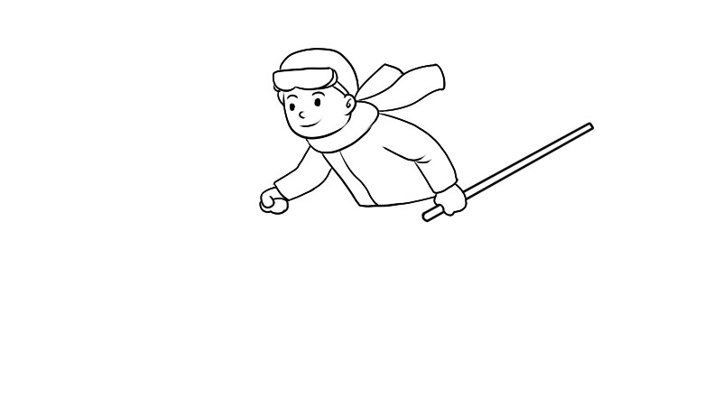 滑雪小人儿简笔画男孩图片