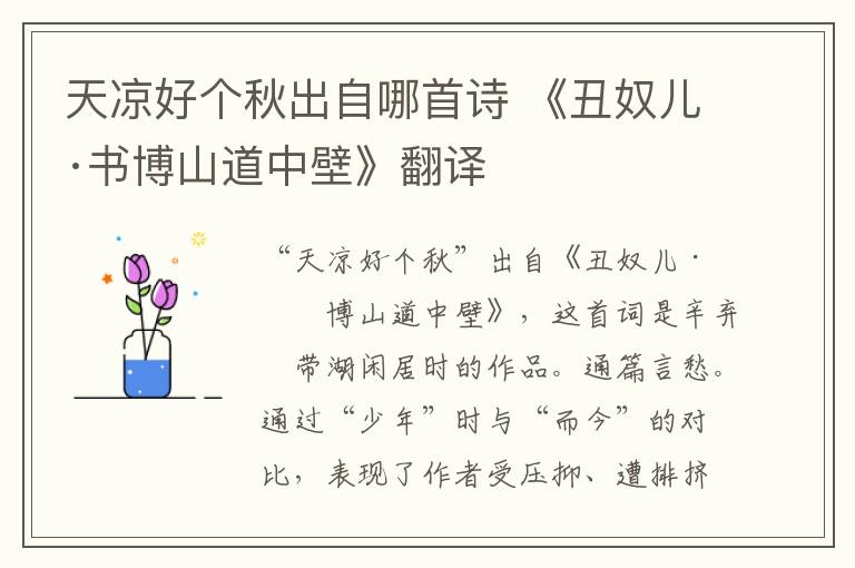 天凉好个秋出自哪首诗 《丑奴儿·书博山道中壁》翻译插图 天凉好个秋出自哪首诗 《丑奴儿·书博山道中壁》翻译
