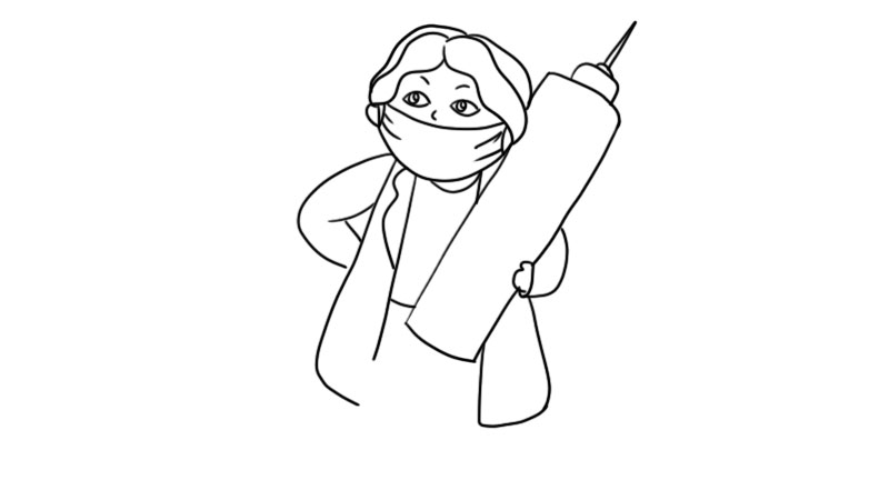 抗病毒医生简笔画画法