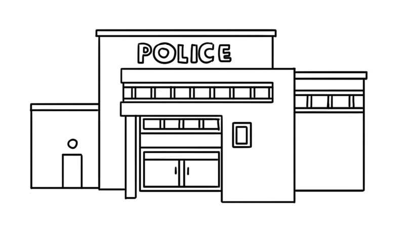警察局简笔画 警察局简笔画步骤 - 童乐福儿童网