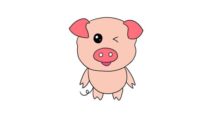 小猪简笔画怎么画简单又漂亮