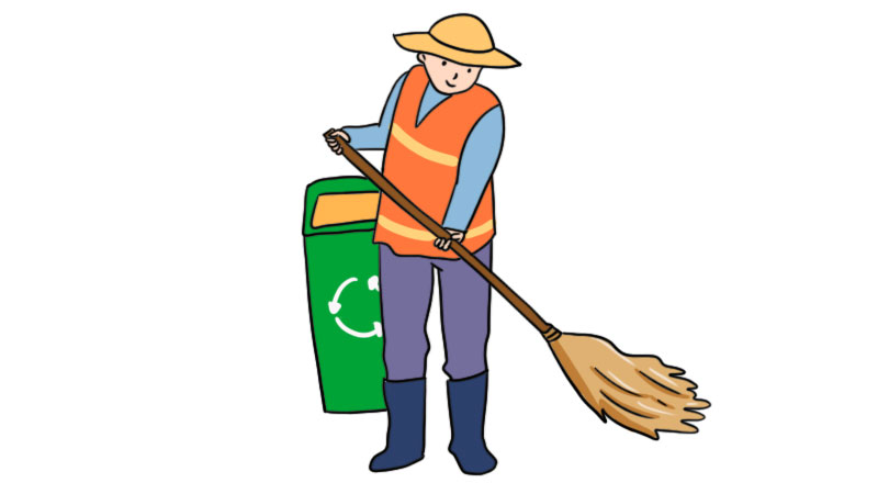 环卫工人简笔画画法