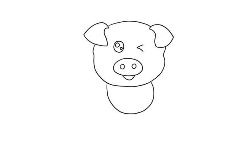 小猪简笔画怎么画简单又漂亮