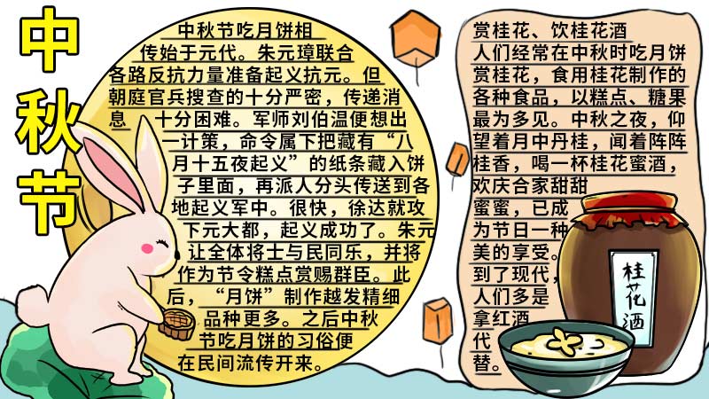 简单的中秋节手抄报怎么画简单又漂亮