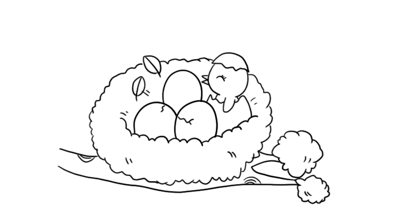 鸟窝简笔画 鸟窝怎么画简单又漂亮