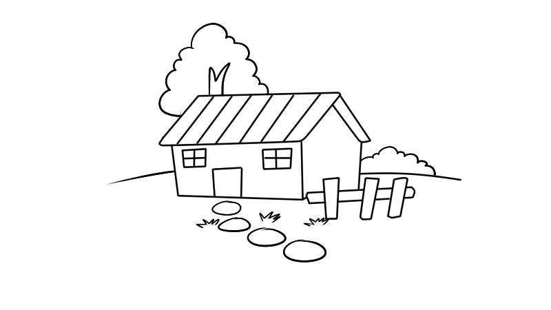 乡下人家图画简笔画