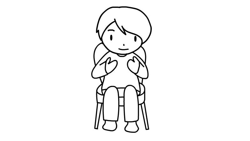 椅子上坐人简笔画