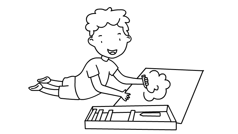 快乐的星期天简笔画